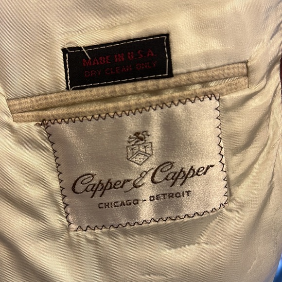 Light academia vintage blazer - cream & grey plaid - Picture 4 of 4